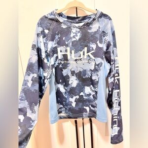Huk Blue Camo Performance Long Sleeve Shirt